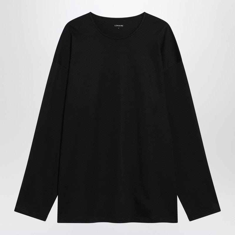 Shirts & Tops LEMAIRE - Black cotton and silk interlock T-shirt - S Brand