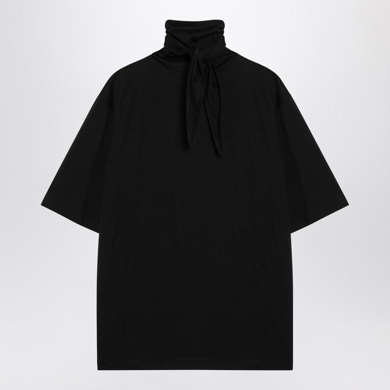 Shirts & Tops LEMAIRE - Black cotton T-shirt with scarf detail - S Brand