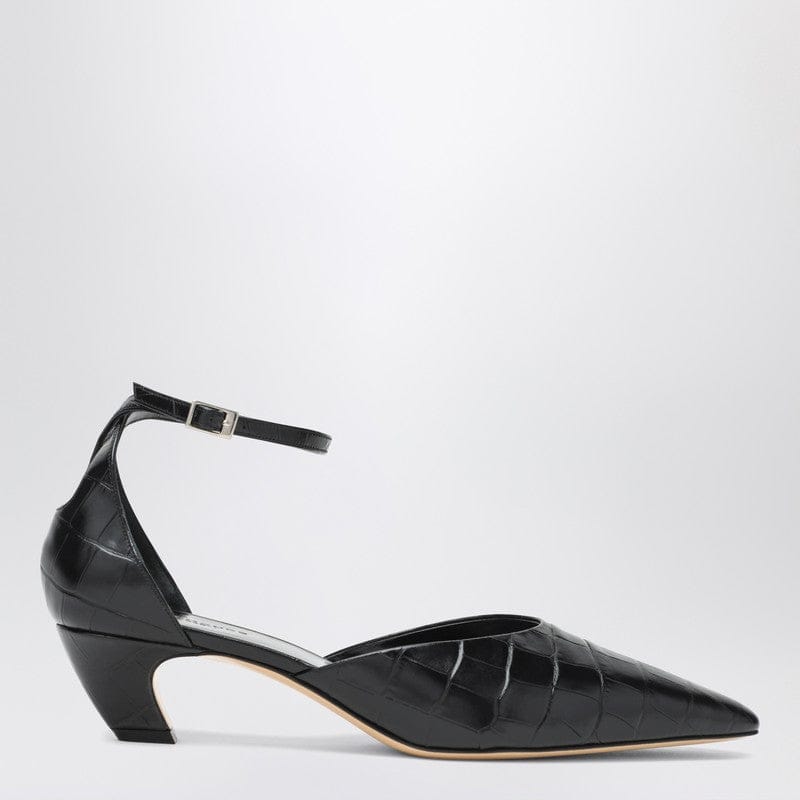 Shoes Le Monde Béryl - Black Victoria decollete with crocodile print - 37 IT Brand