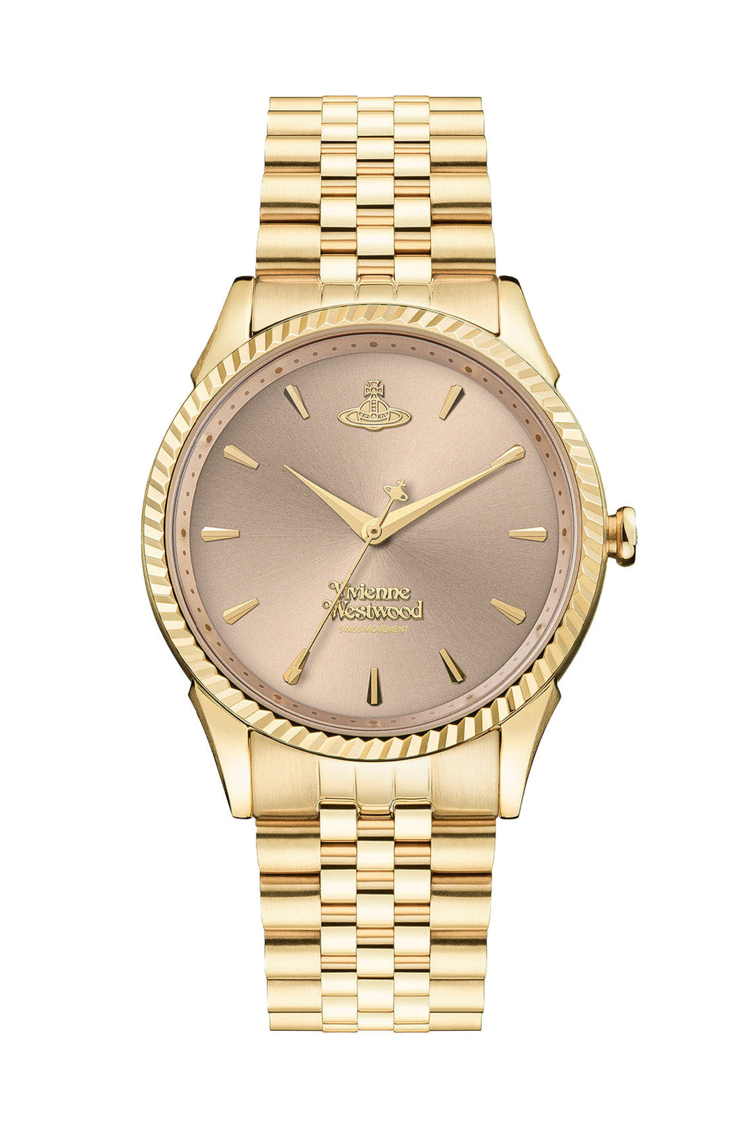 Vivienne Westwood Seymore Pink Dial Gold Strap Watch