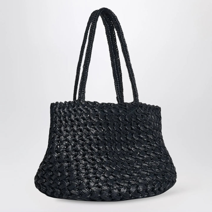 The Row - Estelle Two bag in black woven raffia