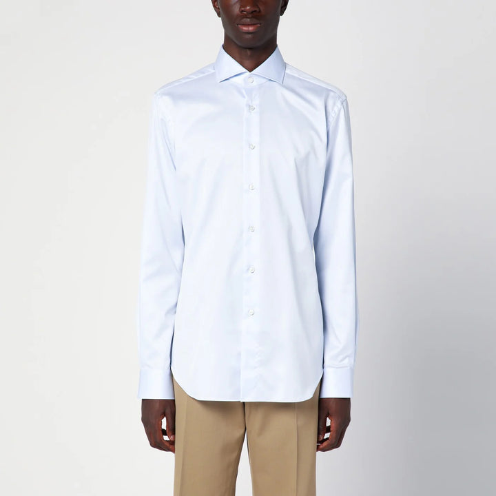 XACUS - Light blue cotton Travel shirt