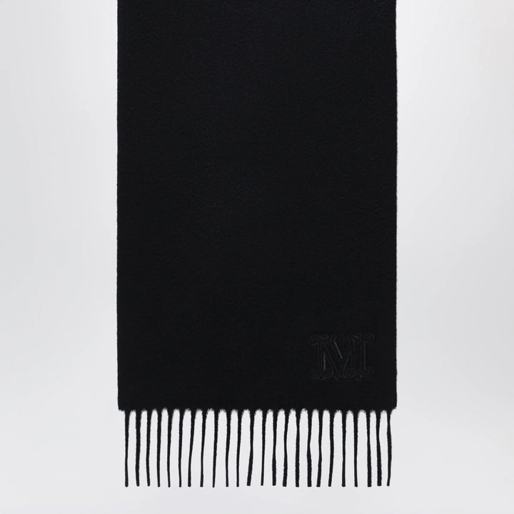 Max Mara - Cashmere stole with Monogram embroidery in black