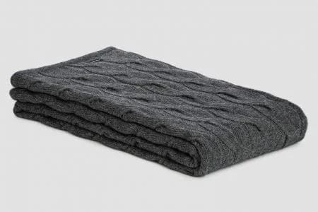 Bemboka Angora & Merino Wool Throws 130x230cm Grey Bemboka Chunky Cable Angora & Merino Wool Throw - Pre-Shrunk Brand