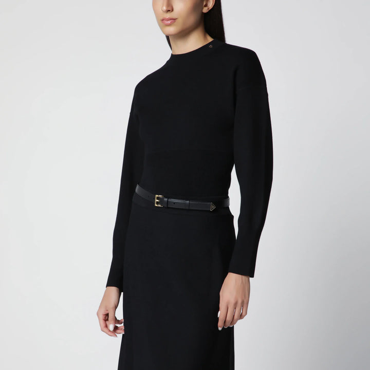 ANINE BING - Black viscose-blend knit sweater Brand XS