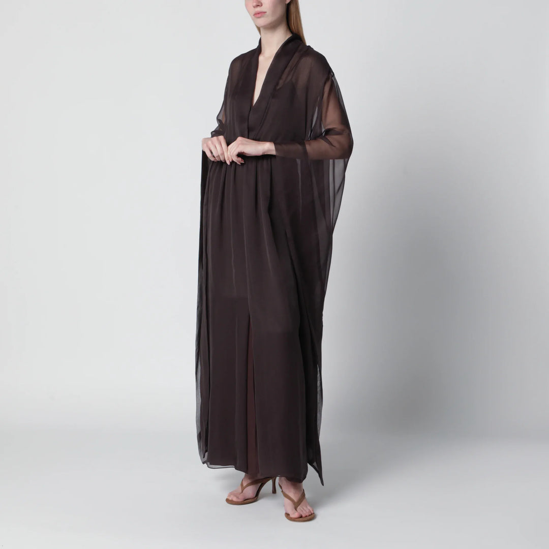 Alberta Ferretti - Long brown silk dress Brand Apparel &amp; Accessories 40  IT