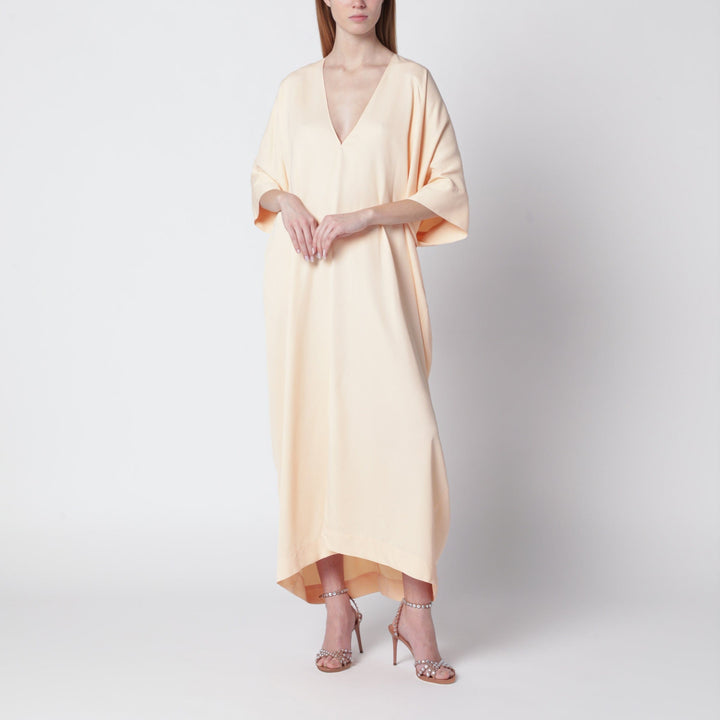 Apparel &amp; Accessories Alberta Ferretti - Long pink caftan dress with V-neck Brand