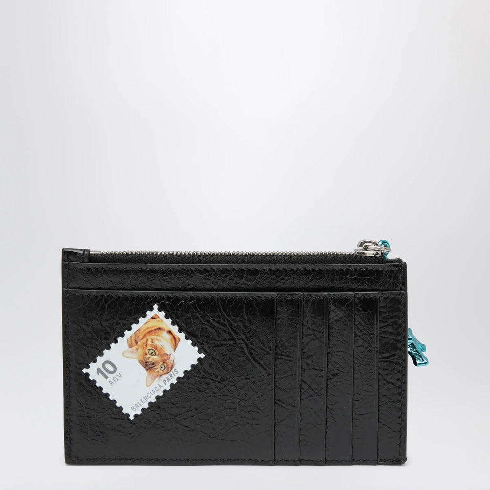 Balenciaga - Cash black leather coin purse with card holder Brand Apparel & Accessories TU