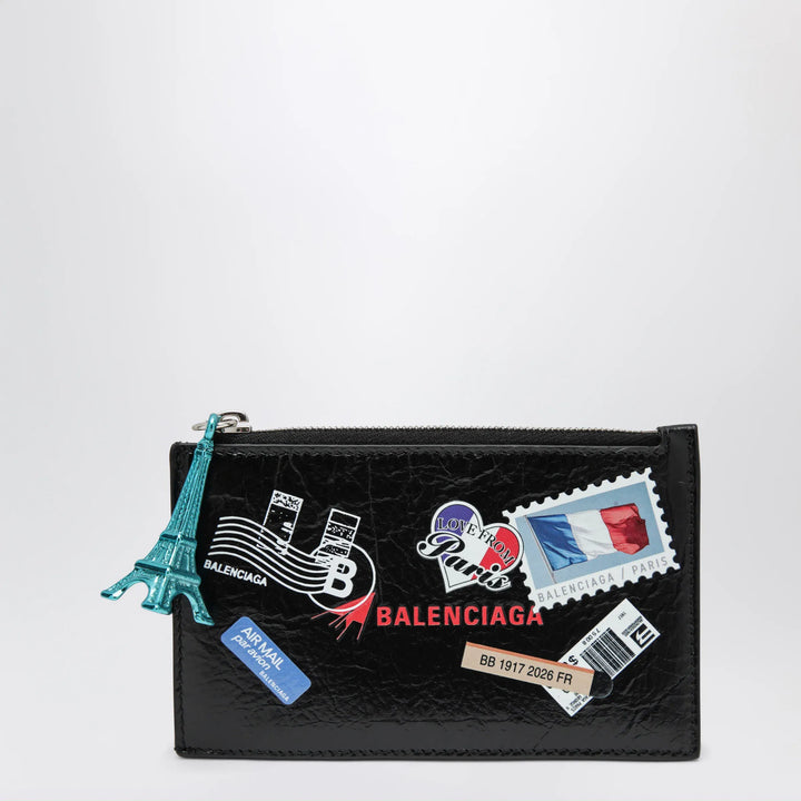 Balenciaga - Cash black leather coin purse with card holder Brand Apparel &amp; Accessories U