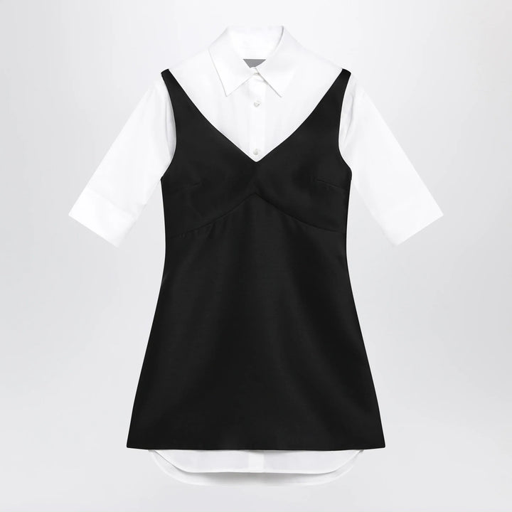 Balenciaga - Hybrid chemisier mini dress in wool and silk black Brand Apparel &amp; Accessories 34  FR