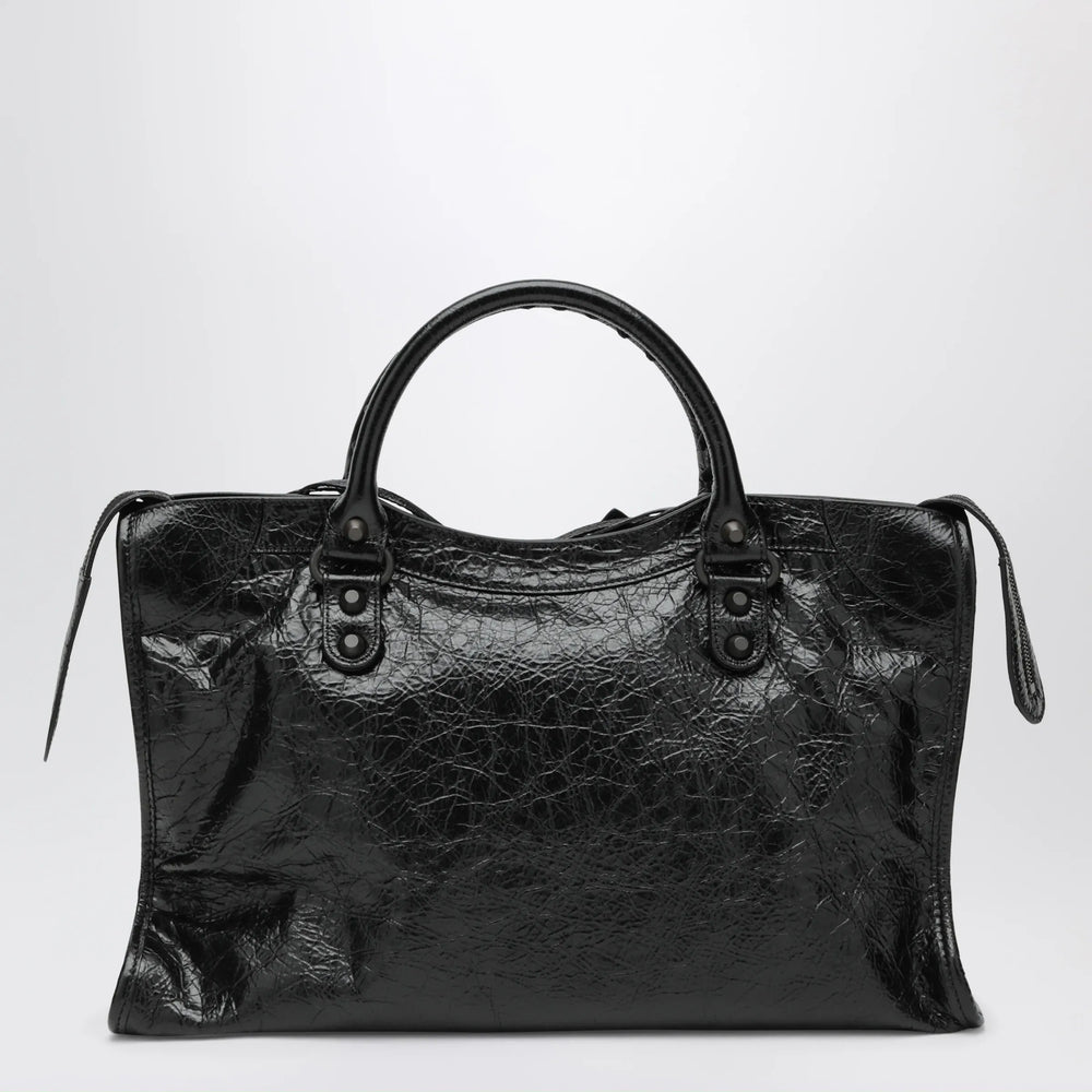 Balenciaga - Le City Medium lambskin leather handbag in black Brand Apparel & Accessories TU