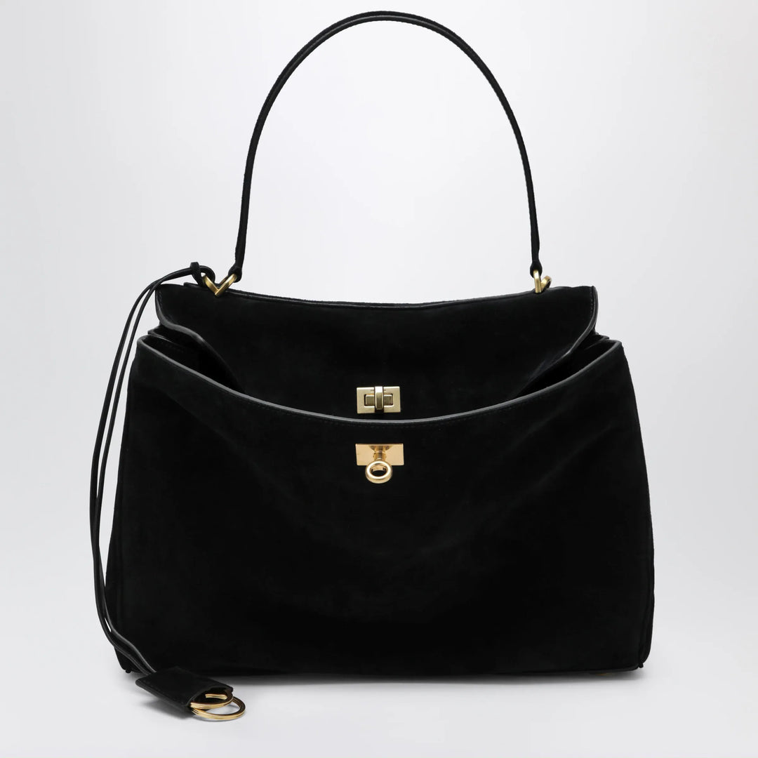 Balenciaga - Medium Rodeo bag in suede calfskin, black Brand Apparel & Accessories TU