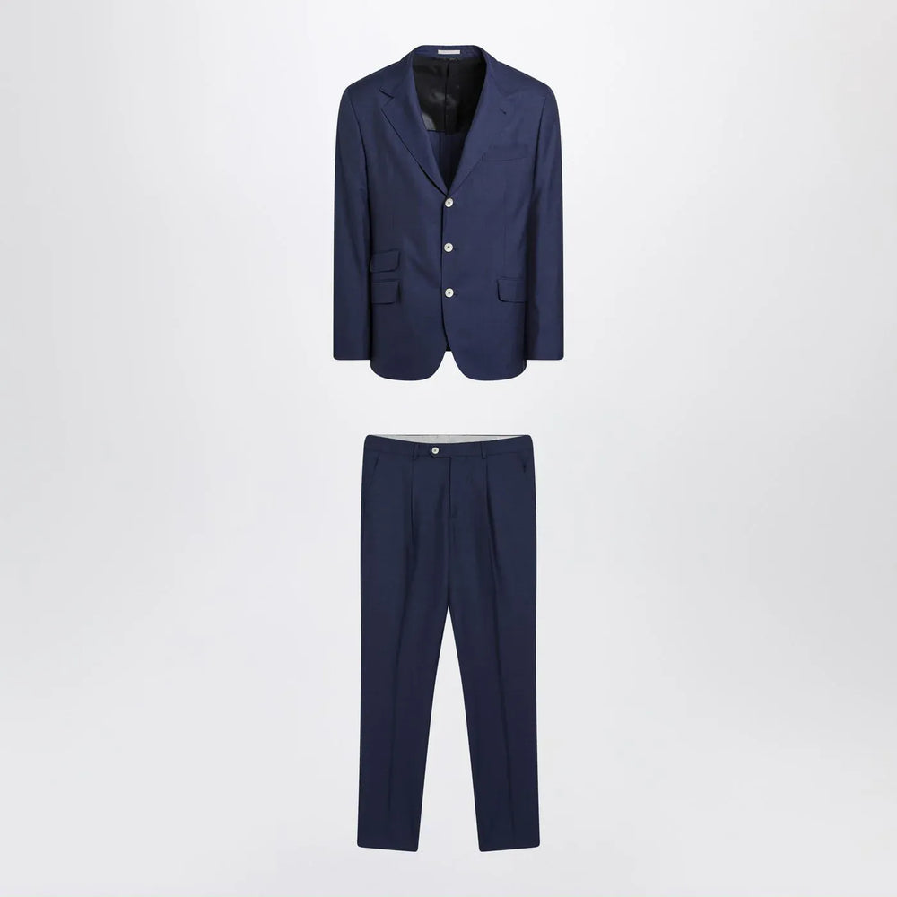 Brunello Cucinelli - Blue single-breasted wool suit Brand Apparel & Accessories 48 IT