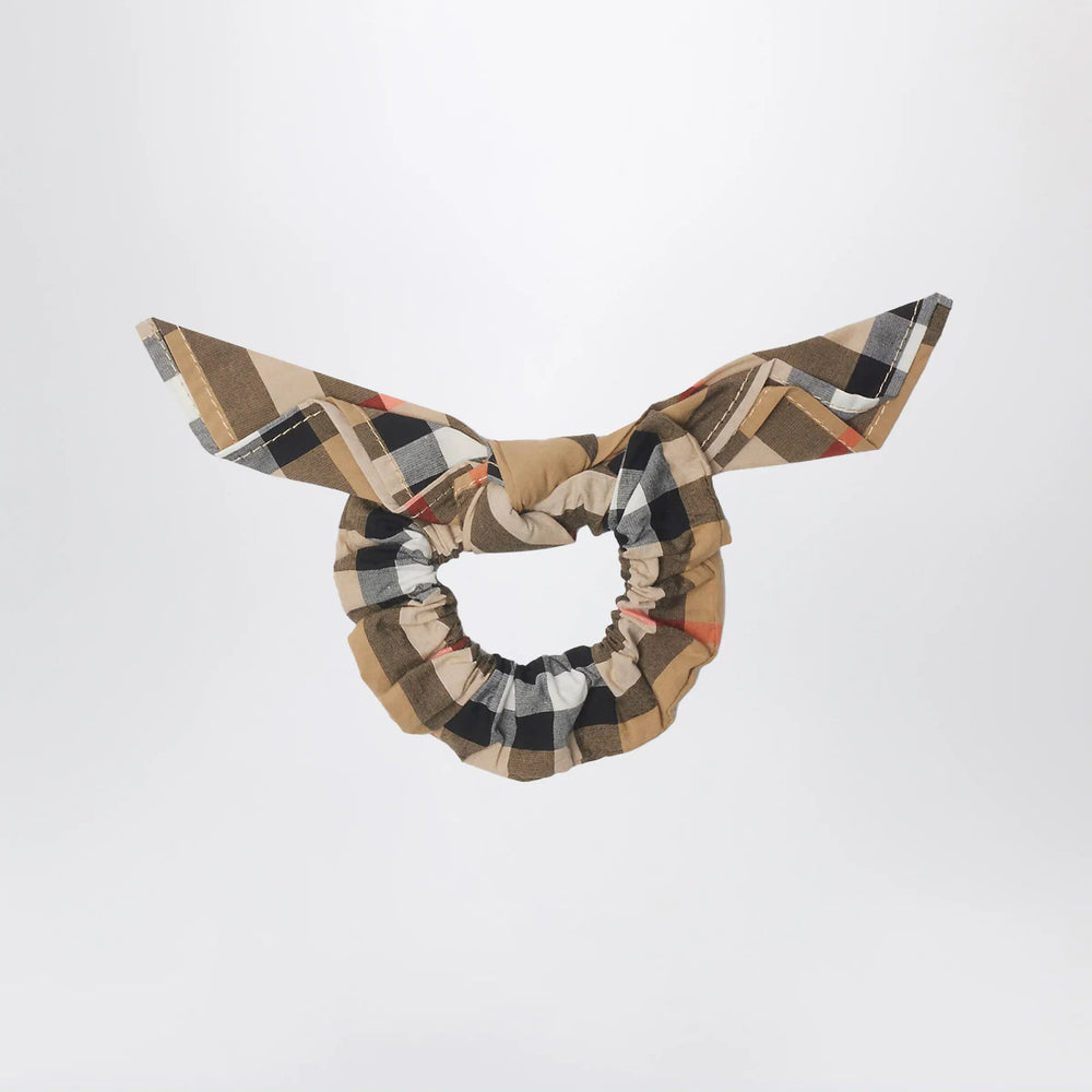 Burberry - Beige Check Pattern Cotton Scrunchies Brand Apparel & Accessories TU