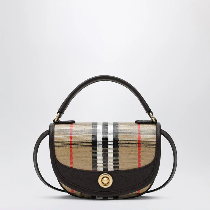Burberry - Highlands mini bag in cotton and linen Sand Brand Apparel &amp; Accessories U