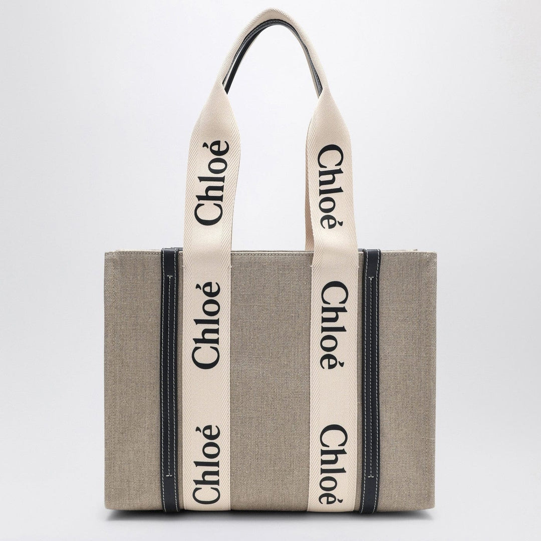 Apparel &amp; Accessories TU Chloé - Medium Woody tote bag in beige canvas Brand