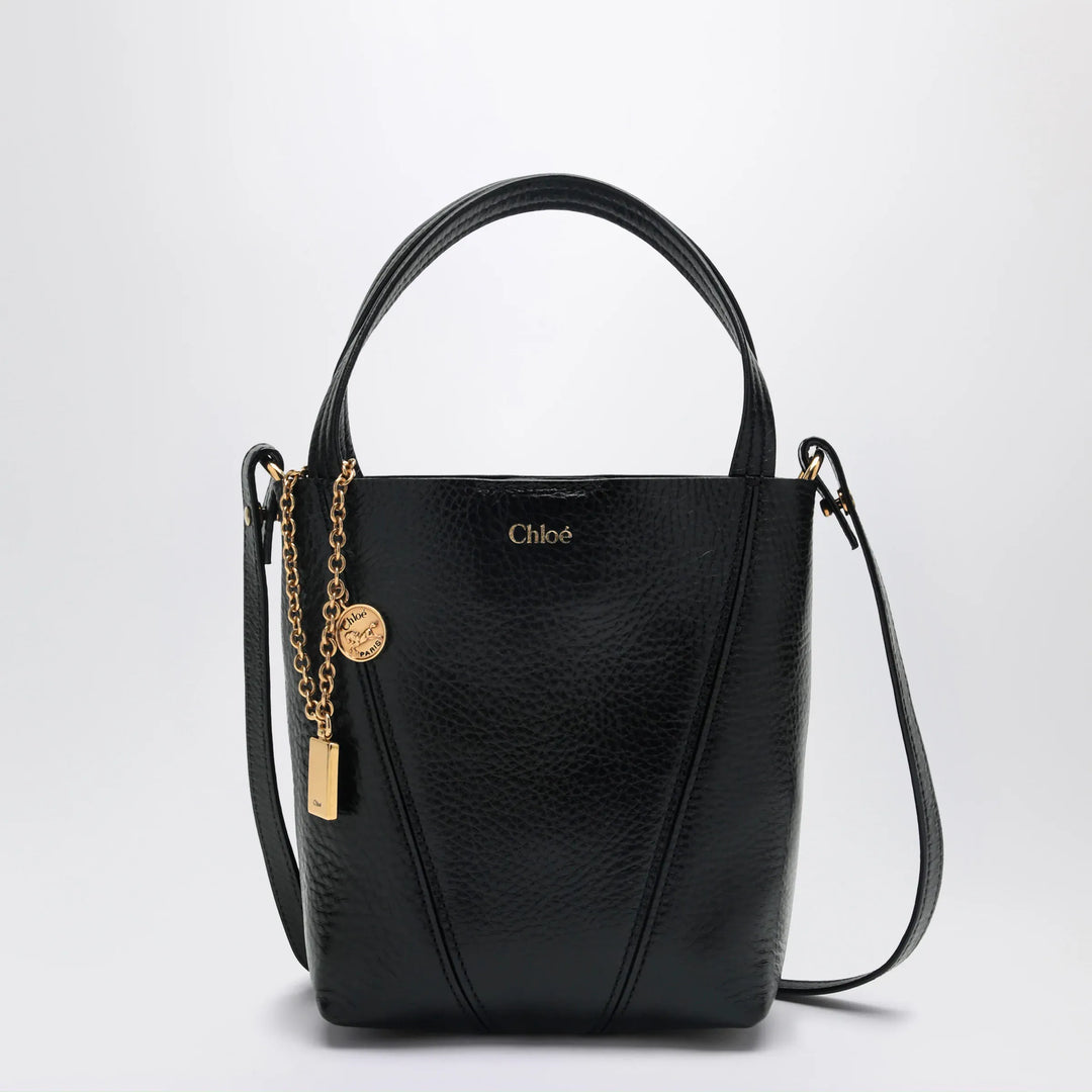 Chloé - Small Spin black leather tote bag Brand Apparel &amp; Accessories U