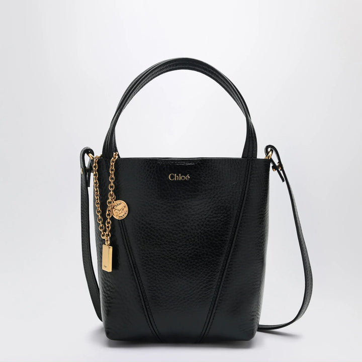 Chloé - Small Spin black leather tote bag Brand Apparel &amp; Accessories U