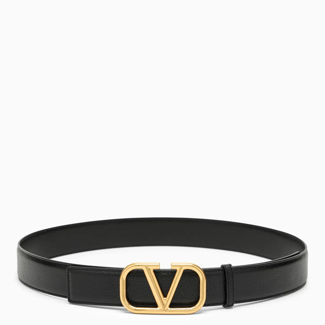 Valentino Garavani - Vlogo black/gold leather belt Brand Apparel &amp; Accessories > Clothing Accessories > Belts 105 EU