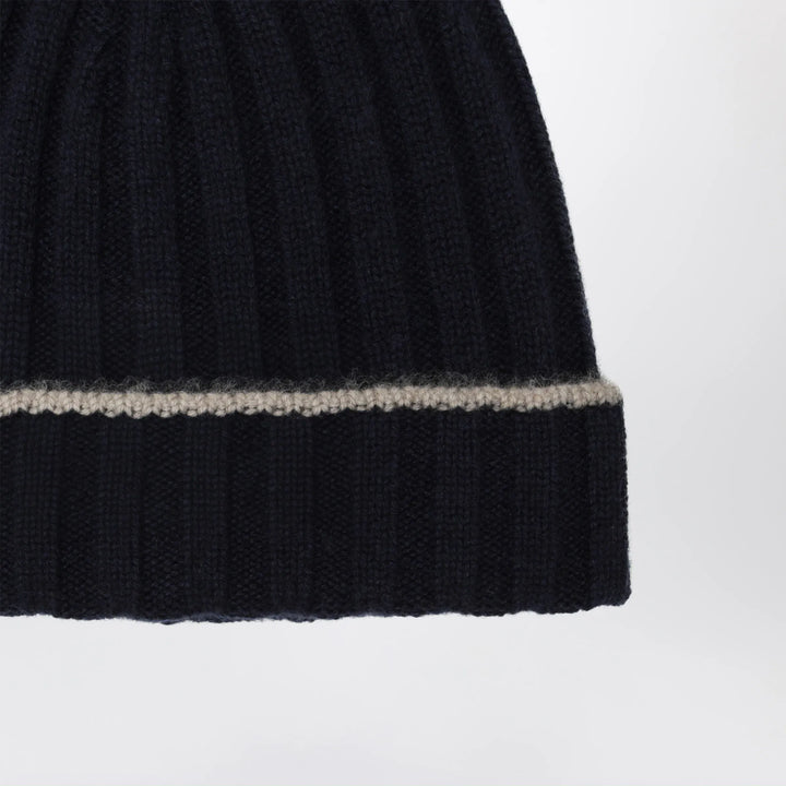 Brunello Cucinelli - Ribbed cashmere beanie in navy blue Brand Apparel &amp; Accessories > Clothing Accessories > Hats M