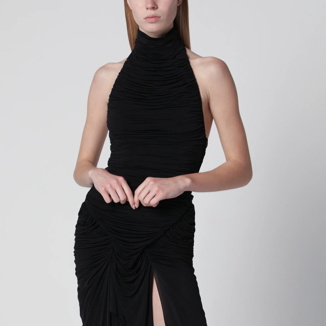 Francesco Murano - Black draped viscose-blend bodysuit Brand Apparel &amp; Accessories > Clothing > One-Pieces > Leotards &amp; Unitards 40  IT