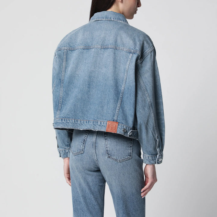 ANINE BING - Quincy washed denim jacket in cascade blue Brand Apparel &amp; Accessories > Clothing > Outerwear > Coats &amp; Jackets