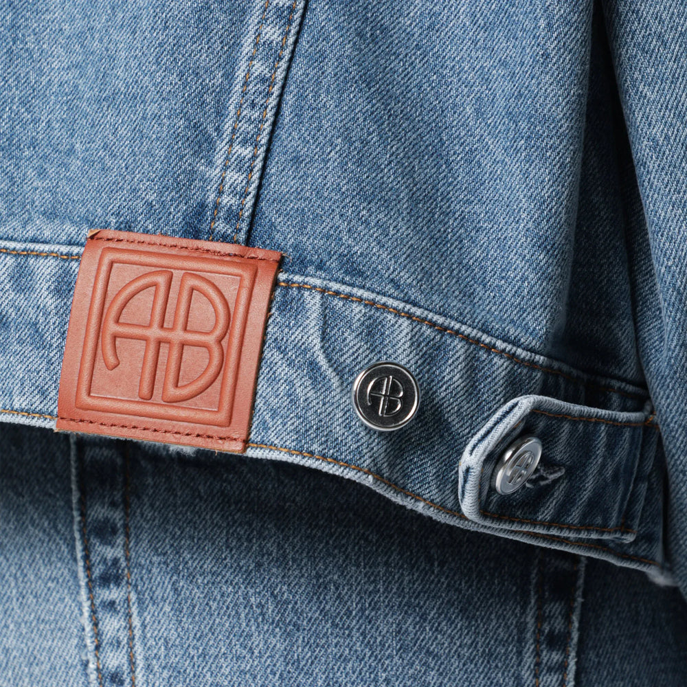 ANINE BING - Quincy washed denim jacket in cascade blue Brand Apparel & Accessories > Clothing > Outerwear > Coats & Jackets