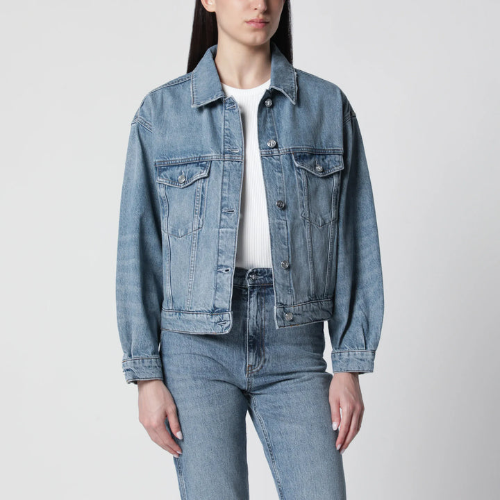 ANINE BING - Quincy washed denim jacket in cascade blue Brand Apparel &amp; Accessories > Clothing > Outerwear > Coats &amp; Jackets