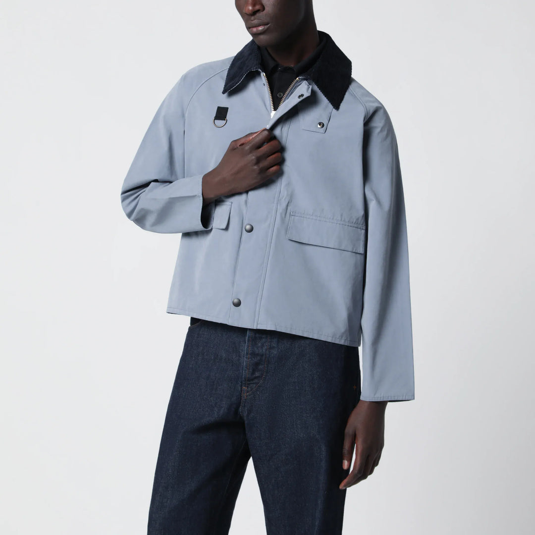 Barbour - Light blue washed Spey jacket in cotton blend Brand Apparel & Accessories > Clothing > Outerwear > Coats & Jackets XL