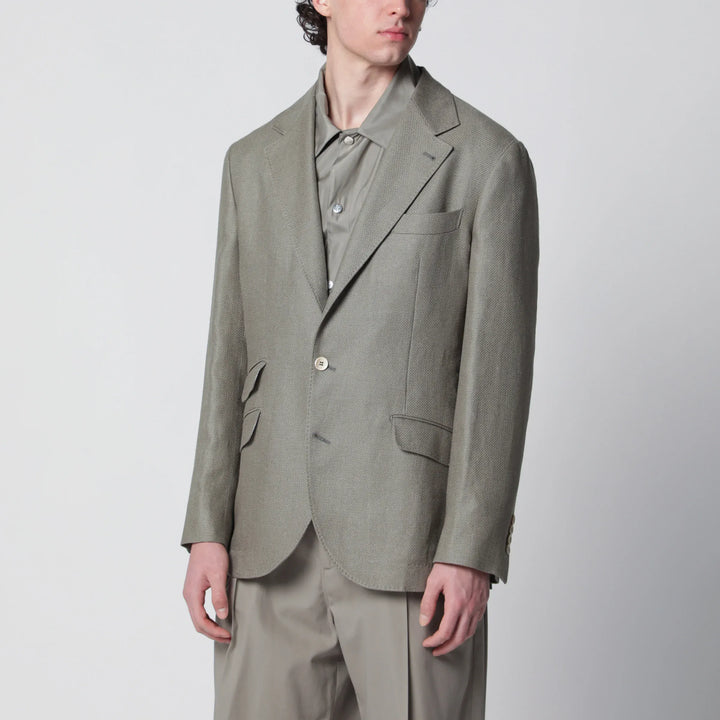 Brunello Cucinelli - Deconstructed Cavallo jacket in khaki silk hopsack Brand Apparel &amp; Accessories > Clothing > Outerwear > Coats &amp; Jackets 50 IT
