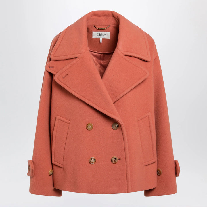 Chloé - Cedar pink double-breasted short wool coat Brand Apparel &amp; Accessories > Clothing > Outerwear > Coats &amp; Jackets 36  FR
