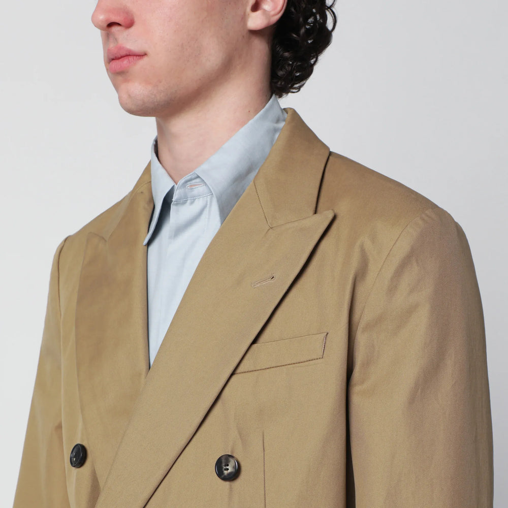 Dries Van Noten - Camel double-breasted jacket Brand Apparel & Accessories > Clothing > Outerwear > Coats & Jackets