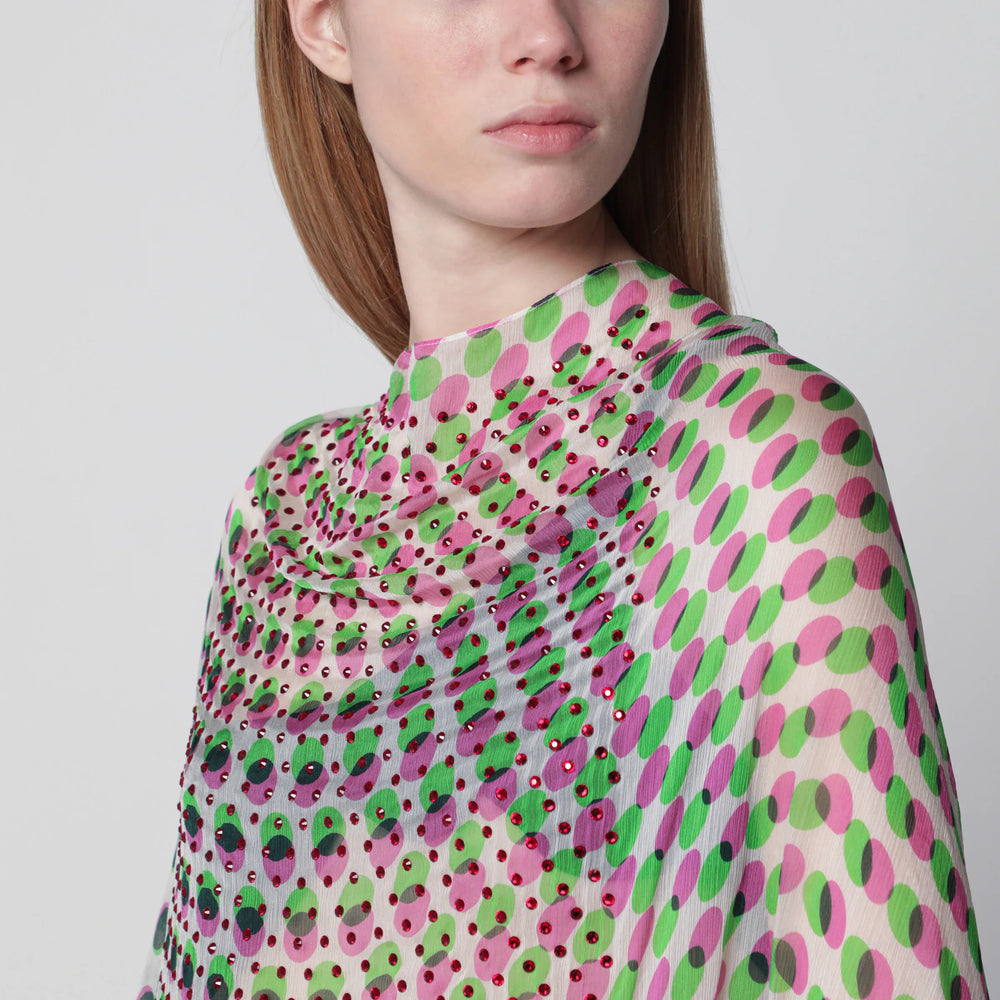 Dries Van Noten - Écru polka-dot sheer silk cape Brand Apparel & Accessories > Clothing > Outerwear > Coats & Jackets S