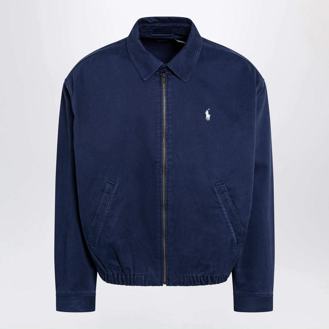 Polo Ralph Lauren - Navy blue zip-up jacket in cotton Brand Apparel &amp; Accessories > Clothing > Outerwear > Coats &amp; Jackets