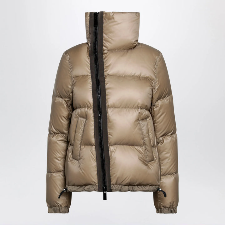 Sacai - Beige down jacket with asymmetrical zip Brand Apparel &amp; Accessories > Clothing > Outerwear > Coats &amp; Jackets