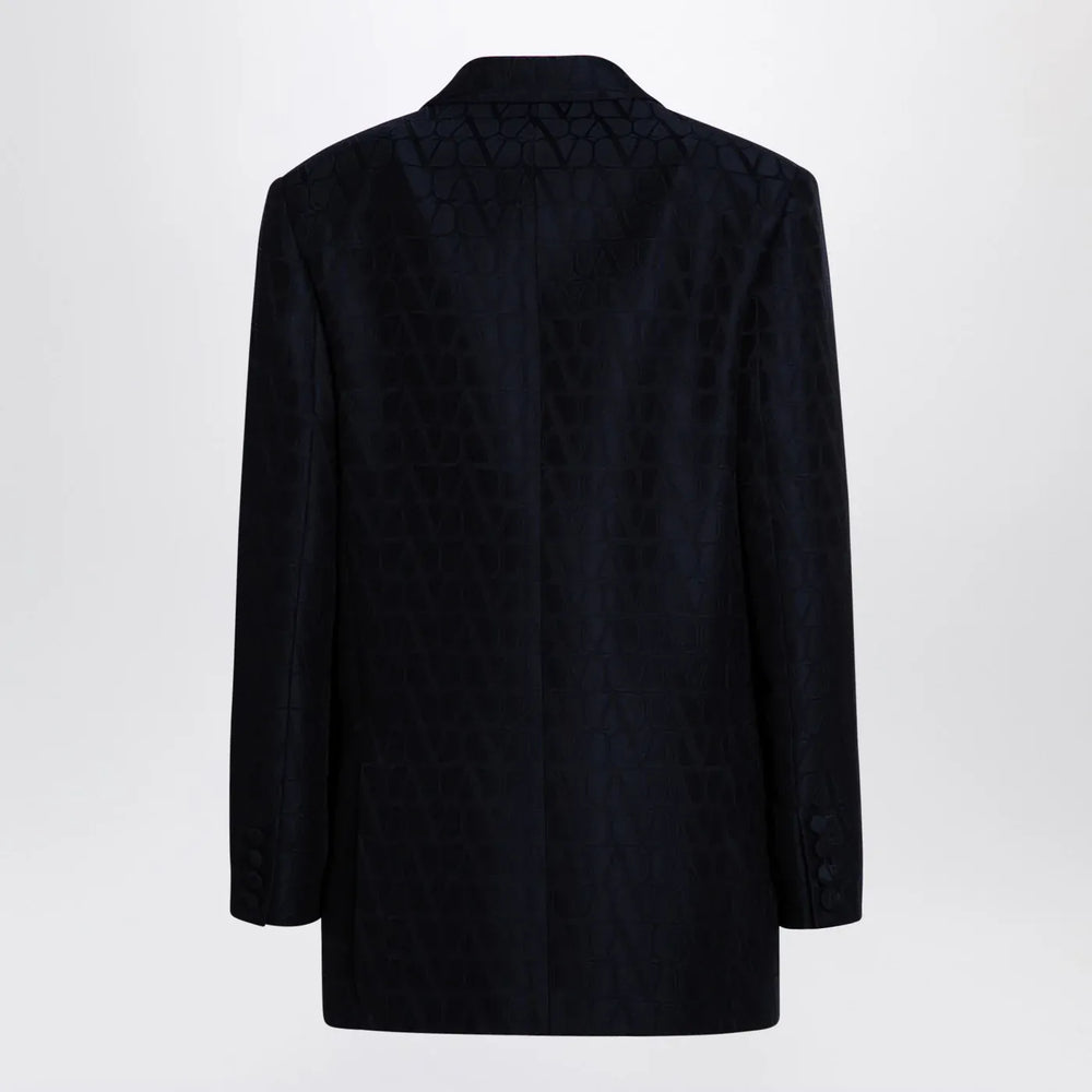 Valentino - Navy blue double-breasted jacket Toile Iconographe Brand Apparel & Accessories > Clothing > Outerwear > Coats & Jackets 40  IT