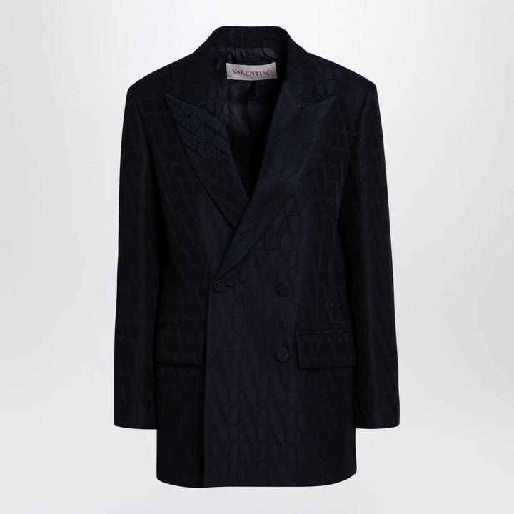 Valentino - Navy blue double-breasted jacket Toile Iconographe Brand Apparel &amp; Accessories > Clothing > Outerwear > Coats &amp; Jackets 40  IT