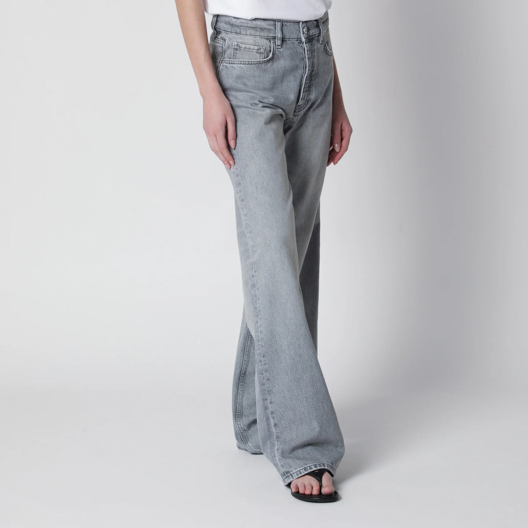 ANINE BING - Jeans Hugh high-rise in light grey denim Brand Apparel &amp; Accessories > Clothing > Pants