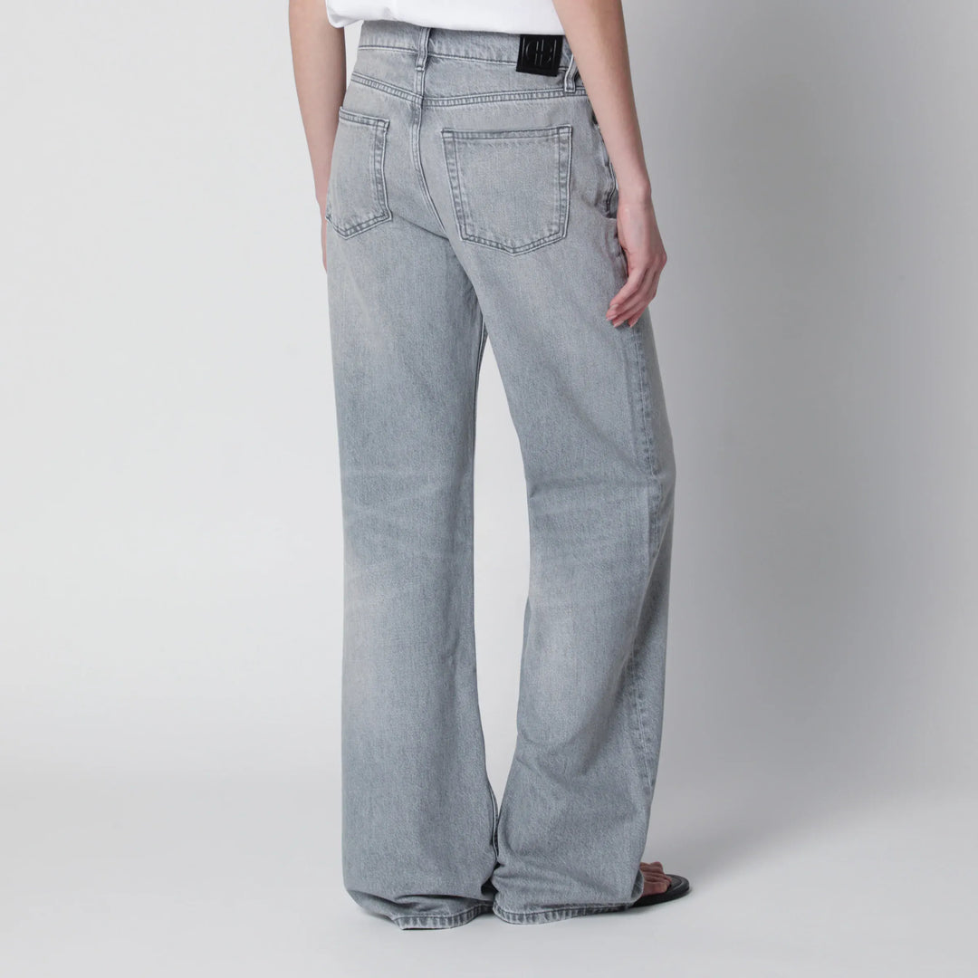 ANINE BING - Jeans Hugh high-rise in light grey denim Brand Apparel &amp; Accessories > Clothing > Pants