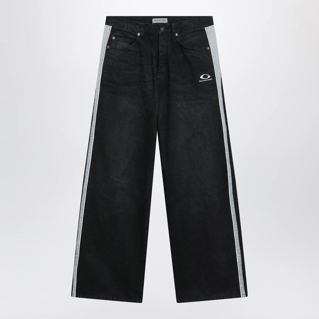 Balenciaga - Denim trousers with dark brown and black trims Brand Apparel & Accessories > Clothing > Pants 31
