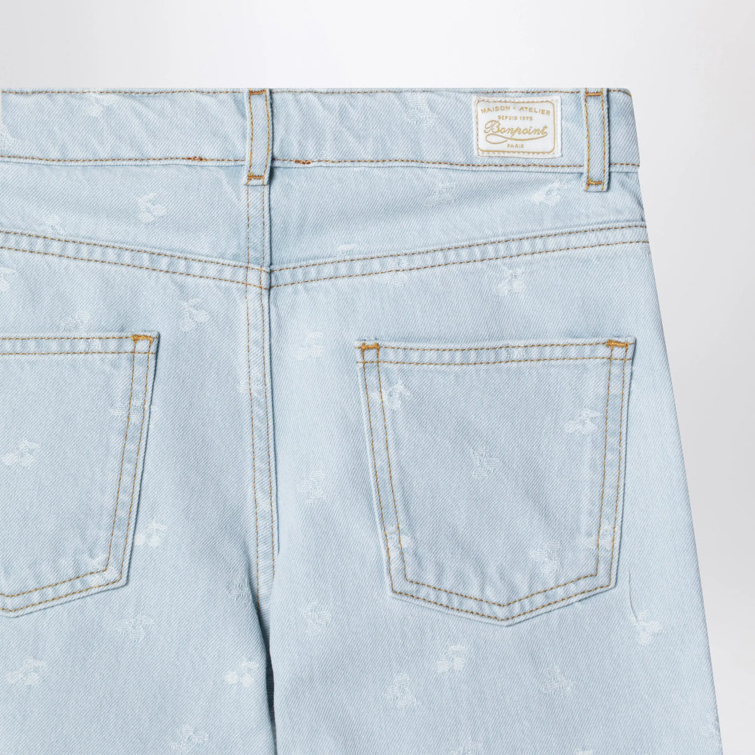 Bonpoint - Eloha denim jeans with jacquard cherries Brand Apparel &amp; Accessories > Clothing > Pants