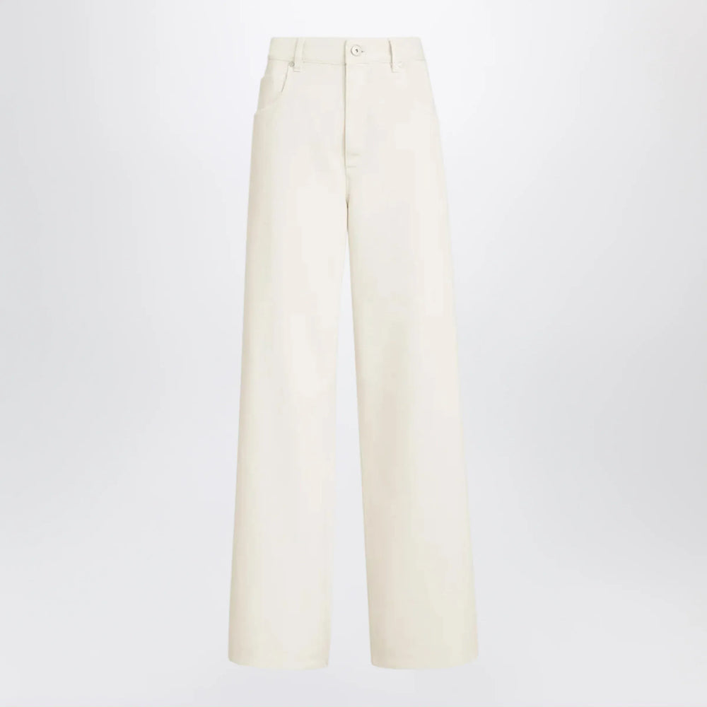 Brunello Cucinelli - Relaxed-fit dyed denim trousers with monile detail Brand Apparel & Accessories > Clothing > Pants 38  IT