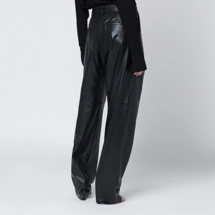 Francesco Murano - Black faux leather trousers Brand Apparel &amp; Accessories > Clothing > Pants 42  IT