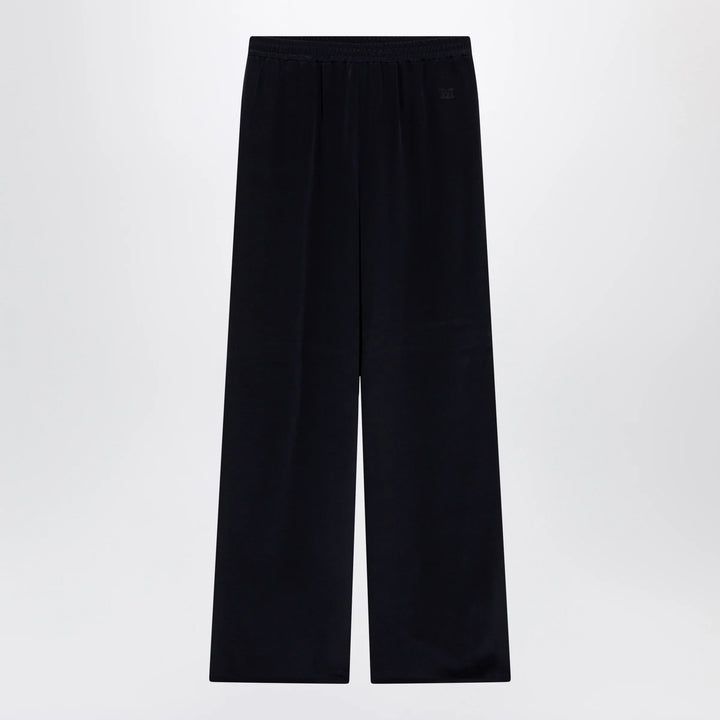 Max Mara - Navy blue silk relaxed trousers Brand Apparel &amp; Accessories > Clothing > Pants
