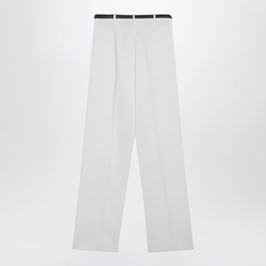 Max Mara Studio - White cotton trousers Brand Apparel &amp; Accessories > Clothing > Pants