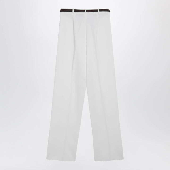 Max Mara Studio - White cotton trousers Brand Apparel &amp; Accessories > Clothing > Pants