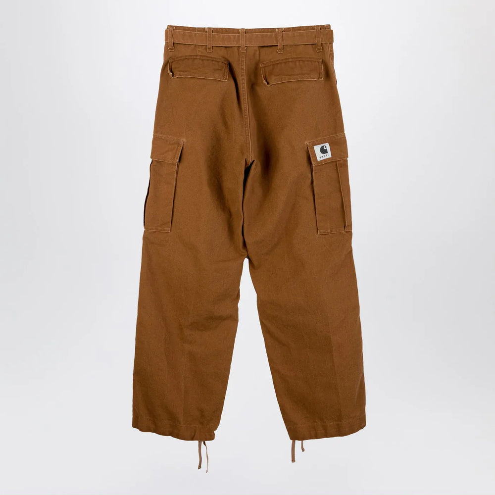 Sacai x Carhartt WIP - Beige cotton cargo trousers Brand Apparel & Accessories > Clothing > Pants 3