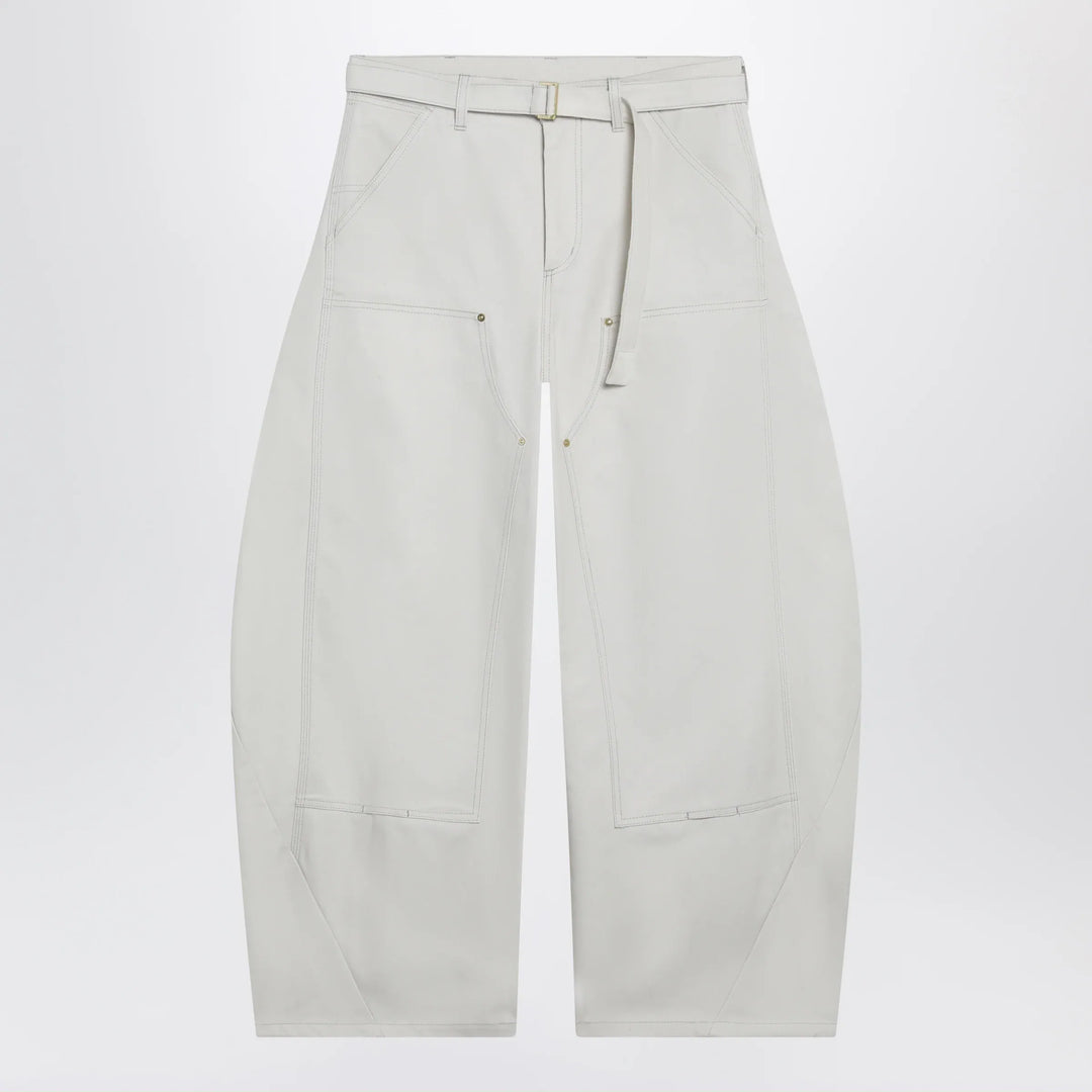 Sacai x Carhartt WIP - Ivory rounded cargo pants in cotton Brand Apparel & Accessories > Clothing > Pants 1