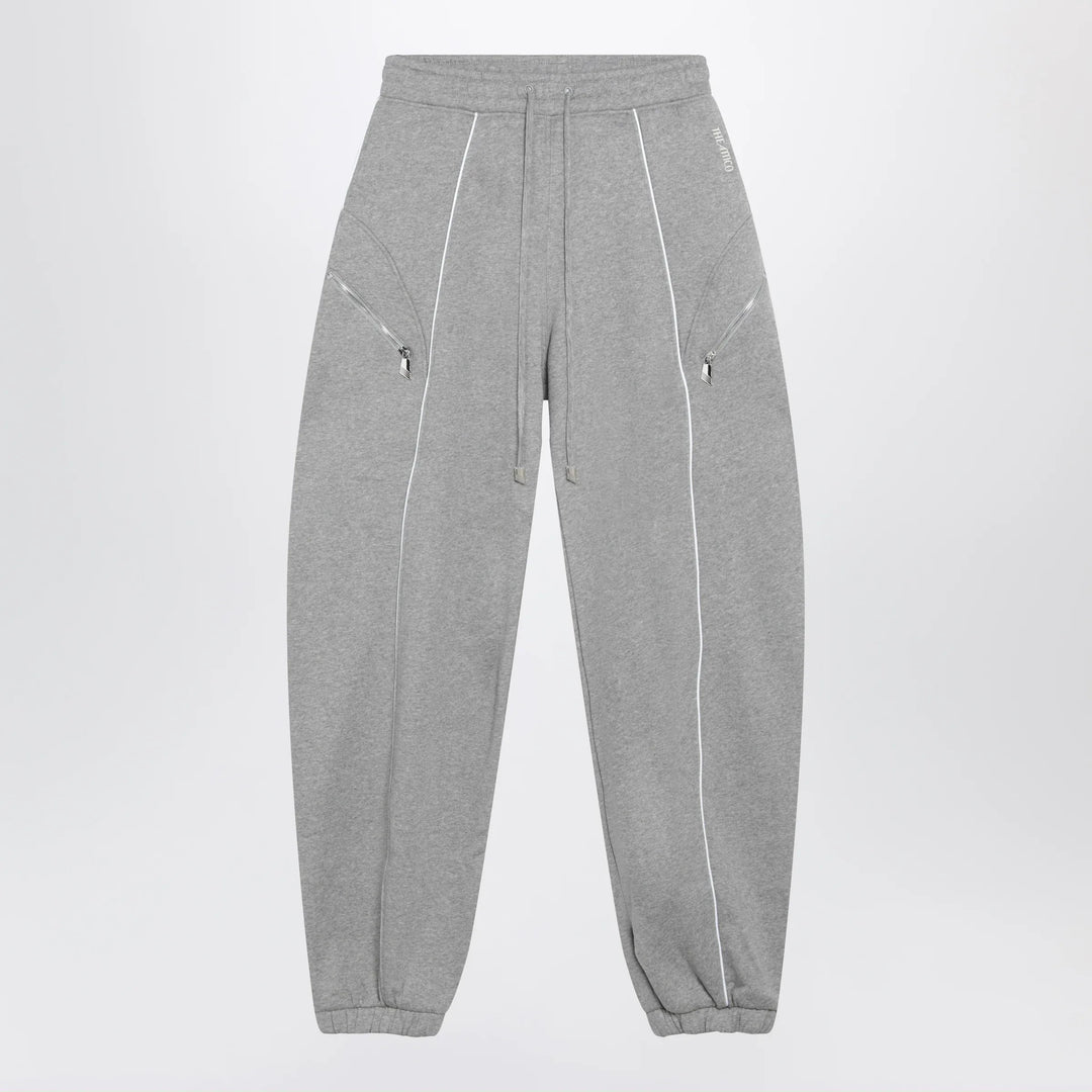 The Attico - Long jogger pants in melange grey cotton jersey Brand Apparel & Accessories > Clothing > Pants 38  IT