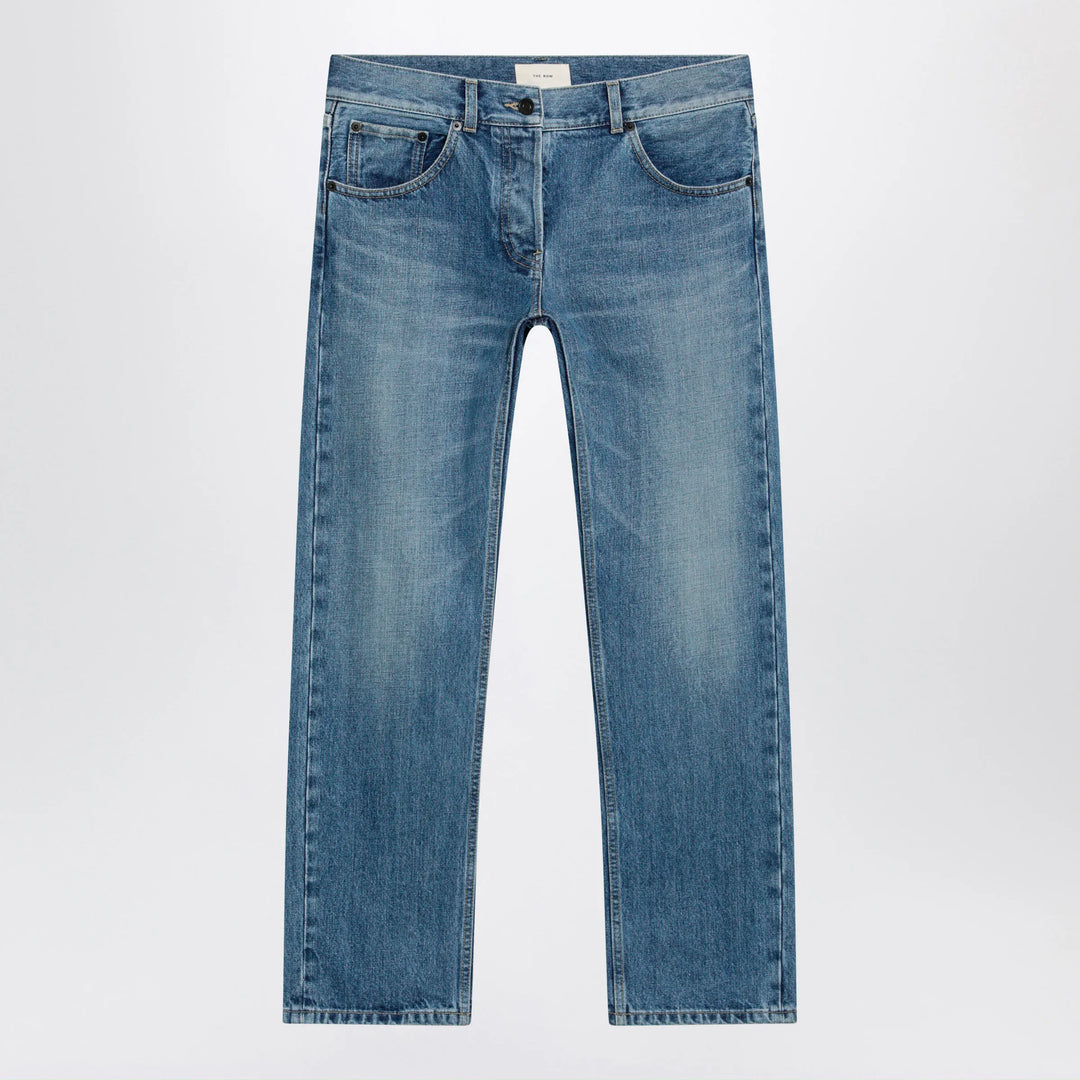 The Row - Fima low-rise straight-leg cotton jeans in indigo Brand Apparel &amp; Accessories > Clothing > Pants